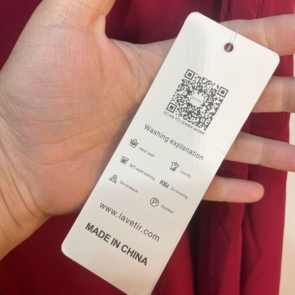 Lavetir A-Line V-Neck Half Sleeves Split Side Chiffon Mulberry Bridesmaid Dress - Picture 7 of 13